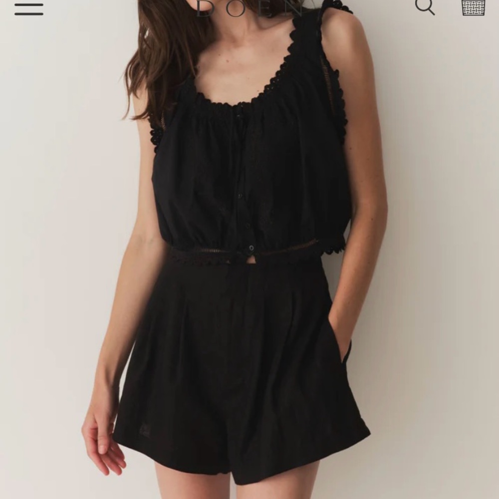 DOEN Larue linen/cotton shorts/ black